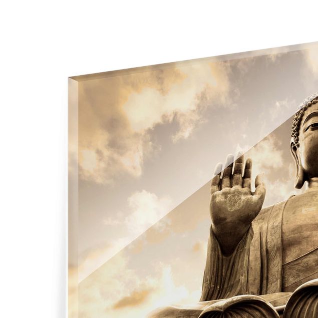 Glasbild - Großer Buddha Sepia - Quer 3:2