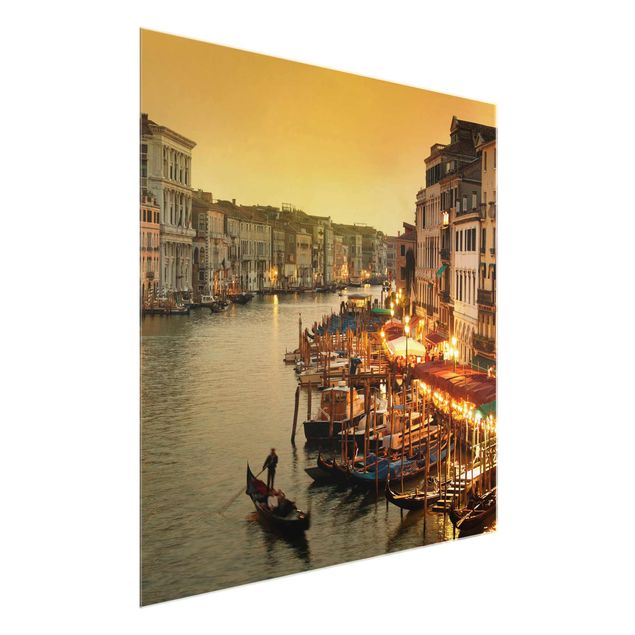 Glasbild - Großer Kanal von Venedig - Quadrat 1:1