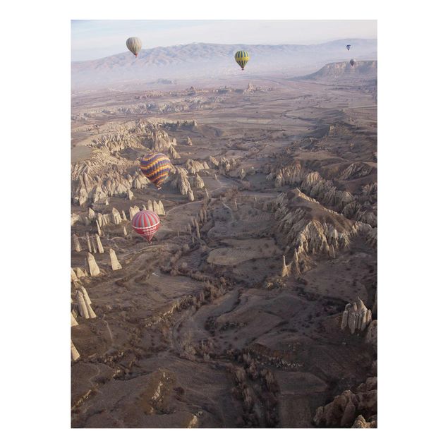 Glasbild - Heißluftballons über Anatolien - Hochformat 4:3