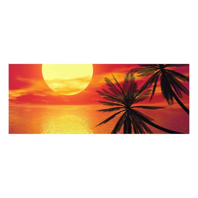 Glasbilder Karibischer Sonnenuntergang