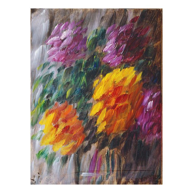 Glasbild - Kunstdruck Alexej von Jawlensky - Chrysanthemen im Sturm - Hoch 3:4