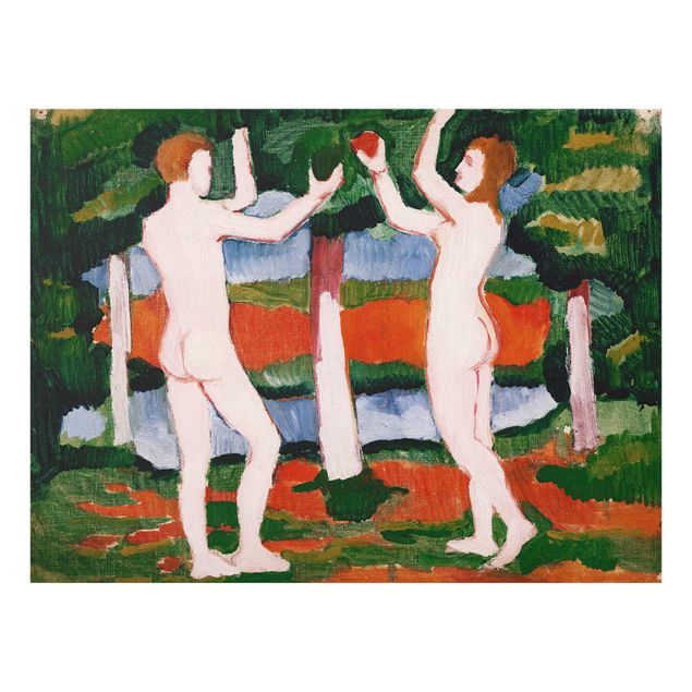 Glas Wandbilder August Macke - Adam und Eva