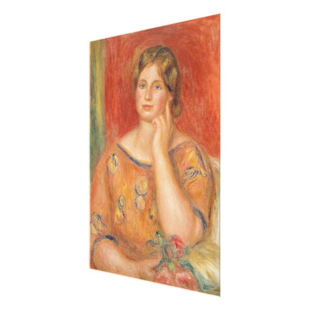Glasbild - Kunstdruck Auguste Renoir - Frau Osthaus - Impressionismus Hoch 3:4