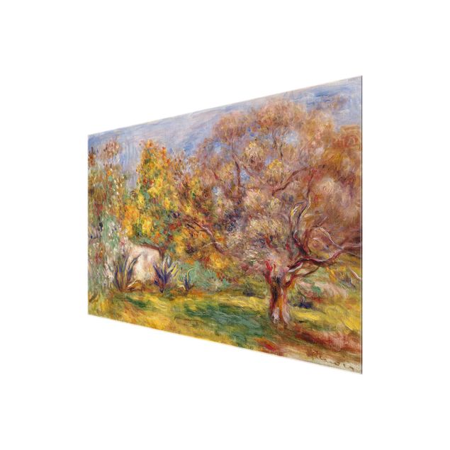 Bilder auf Glas Auguste Renoir - Garten mit Olivenbäumen