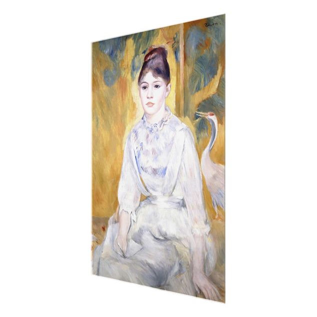 Glasbild - Kunstdruck Auguste Renoir - Junges Mädchen mit einem Schwan - Impressionismus Hoch 3:4