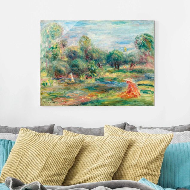 Glas Wandbilder XXL Auguste Renoir - Landschaft bei Cagnes