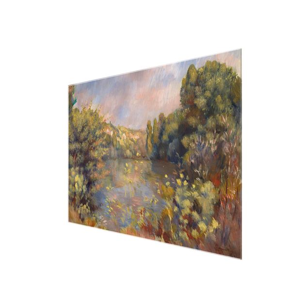 Glas Wandbilder Auguste Renoir - Landschaft mit See