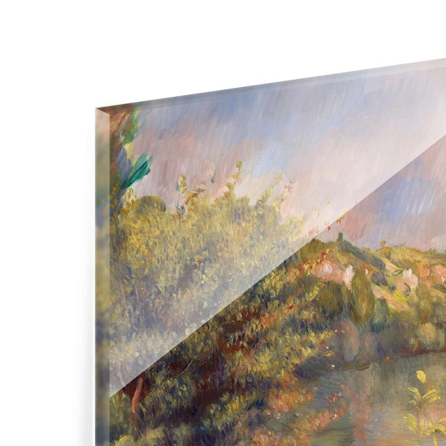 Glasbild - Kunstdruck Auguste Renoir - Landschaft mit Figuren - Impressionismus Quadrat 1:1