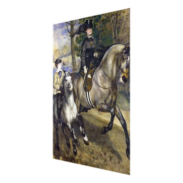 Glasbild - Kunstdruck Auguste Renoir - Reiter im Bois de Boulogne - Impressionismus Hoch 3:4