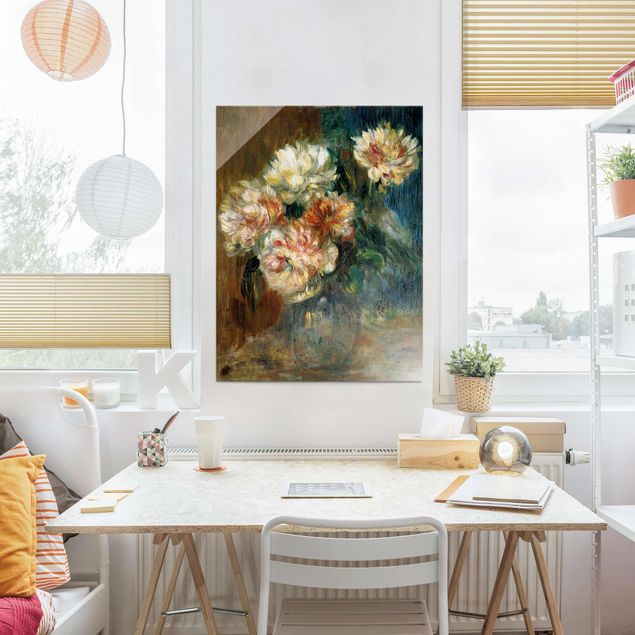 Blumen Glasbilder Auguste Renoir - Vase Pfingstrosen