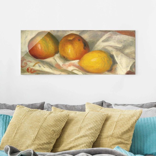 Glasbilder XXL Auguste Renoir - Äpfel und Zitrone