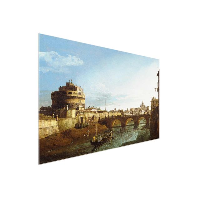 Bilder auf Glas Bernardo Bellotto - Ansicht Roms am Ufer