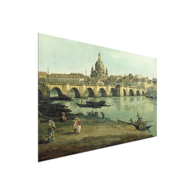 Bilder auf Glas Bernardo Bellotto - Dresden vom rechten Elbufer