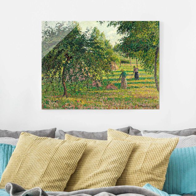 Glas Wandbilder XXL Camille Pissarro - Apfelbäume
