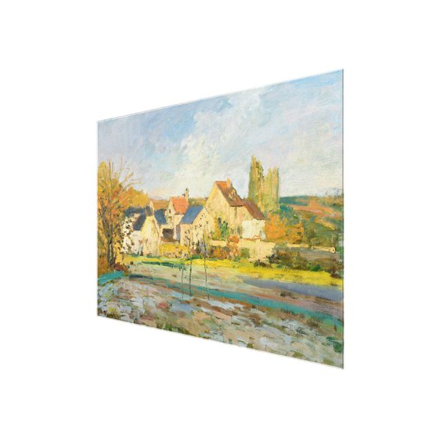 Glas Wandbilder Camille Pissarro - Landschaft bei Pontoise