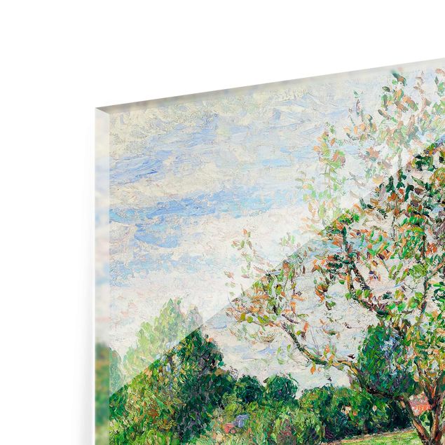 Glasbild - Kunstdruck Camille Pissarro - Wiese mit Schimmel, Eragny - Impressionismus Quadrat 1:1