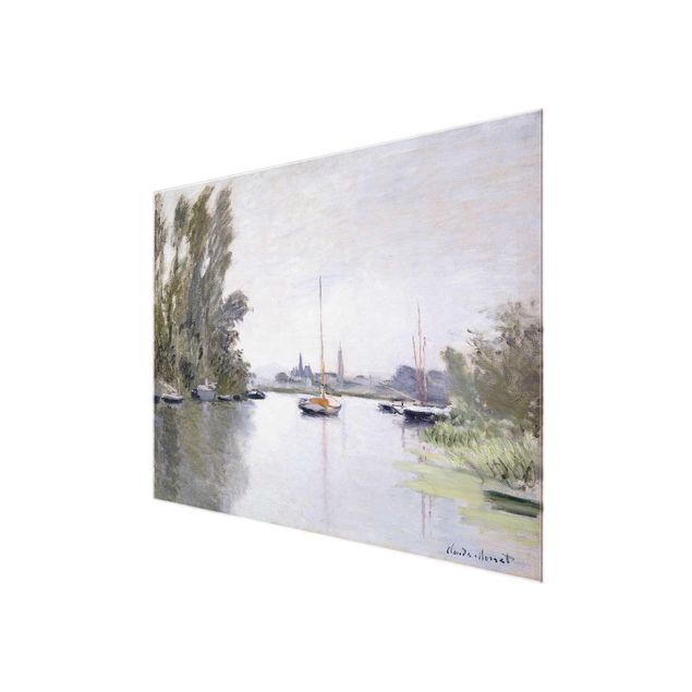 Glasbild - Kunstdruck Claude Monet - Argenteuil, von einem kleinen Arm der Seine aus gesehen - Impressionismus Quer 4:3