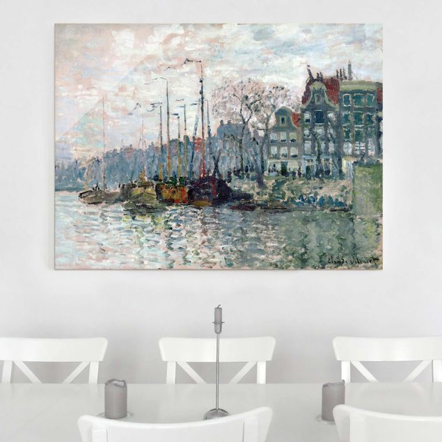 Glasbild Stadt Claude Monet - Kromme Waal Amsterdam