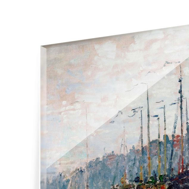 Glasbild - Kunstdruck Claude Monet - Blick auf die Prins Hendrikkade und die Kromme Waal in Amsterdam - Impressionismus Quer 4:3