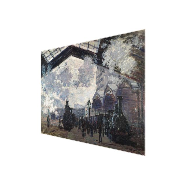 Glasbild - Kunstdruck Claude Monet - Der Gare Saint Lazare - Impressionismus Quer 4:3