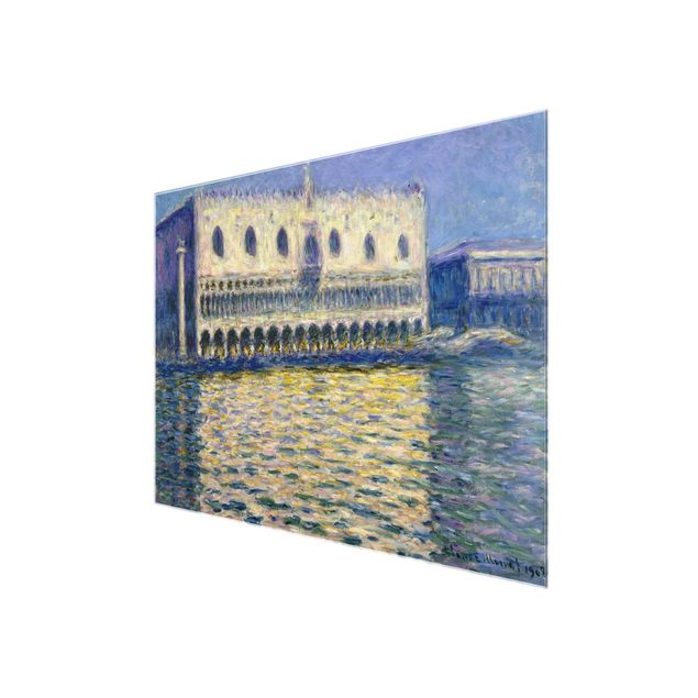 Glasbild - Kunstdruck Claude Monet - Dogenpalast - Impressionismus Quer 4:3