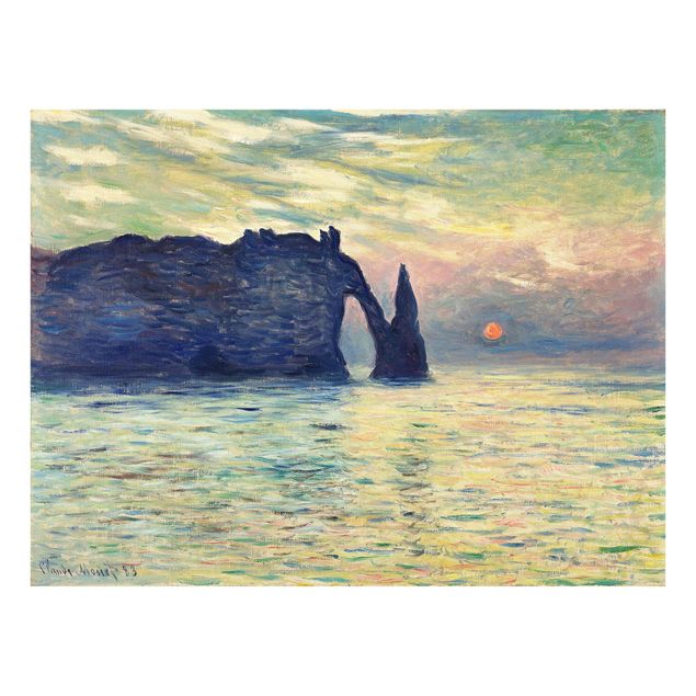 schöne Bilder Claude Monet - Felsen Sonnenuntergang