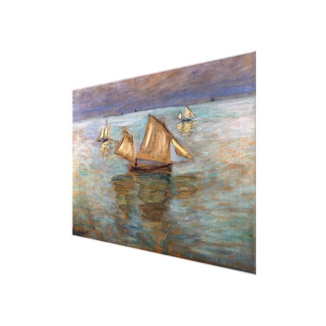 Glas Wandbilder Claude Monet - Fischerboote
