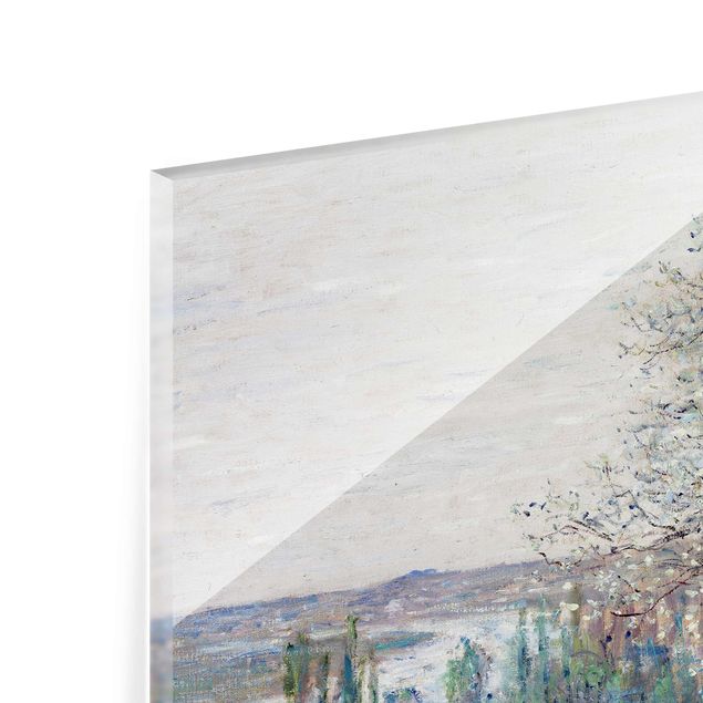 Glasbild - Kunstdruck Claude Monet - Frühlingsstimmung bei Vétheuil - Impressionismus Quer 3:2