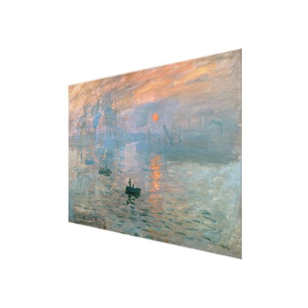 Glasbild - Kunstdruck Claude Monet - Impression (Sonnenaufgang) - Impressionismus Quer 4:3
