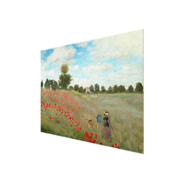 Glasbilder Claude Monet - Mohnfeld bei Argenteuil