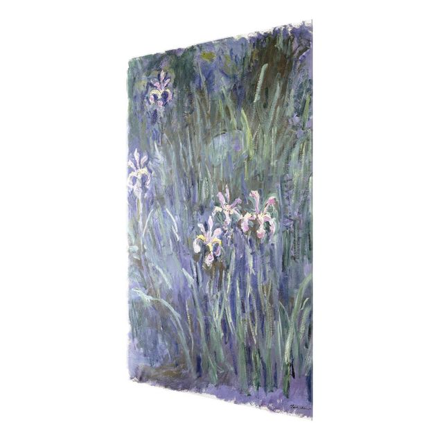 Glasbild - Kunstdruck Claude Monet - Schwertlilien - Impressionismus Hoch 3:4