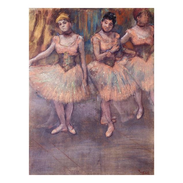 Glas Wandbilder Edgar Degas - Tänzerinnen vor Exercice