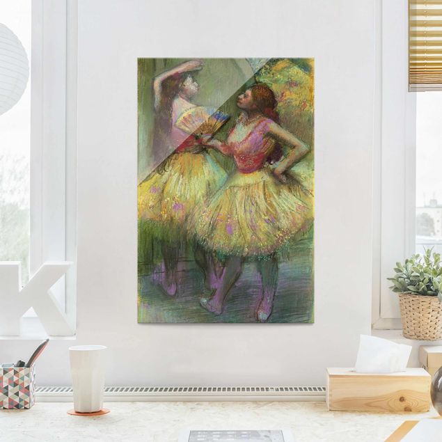 Glas Wandbilder XXL Edgar Degas - Zwei Tänzerinnen