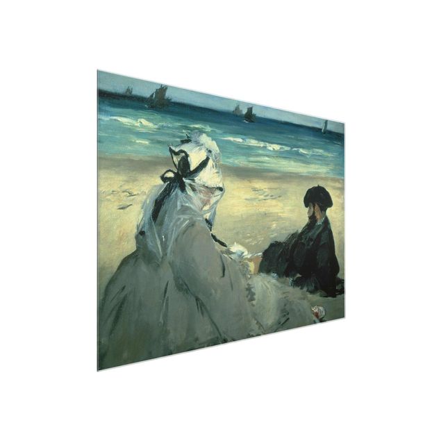 Glasbild - Kunstdruck Edouard Manet - Am Strand - Quer 4:3