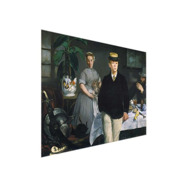 Glasbild - Kunstdruck Edouard Manet - Frühstück im Atelier - Quer 4:3