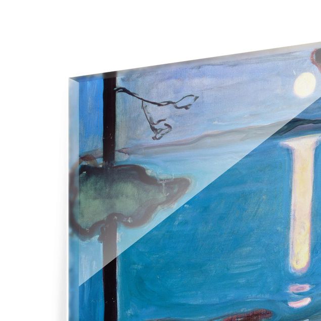 Glas Wandbilder Edvard Munch - Mondnacht