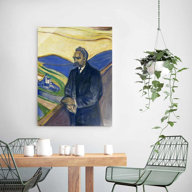 Glasbilder XXL Edvard Munch - Porträt Nietzsche