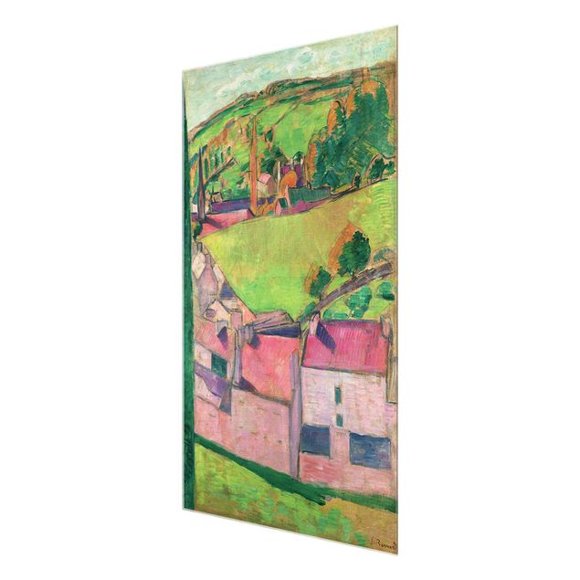 Glasbild - Kunstdruck Emile Bernard - Ansicht von Pont-Aven, Landschaft von Pont-Aven - Hoch 2:3