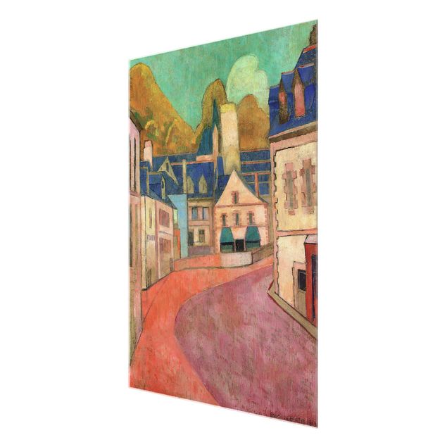 Glasbild - Kunstdruck Emile Bernard - La Rue Rose à Pont-Aven - Hoch 3:4