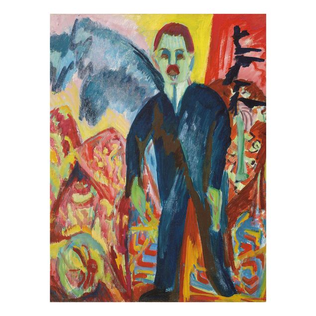 Glas Wandbilder Ernst Ludwig Kirchner - Der Krankenwärter