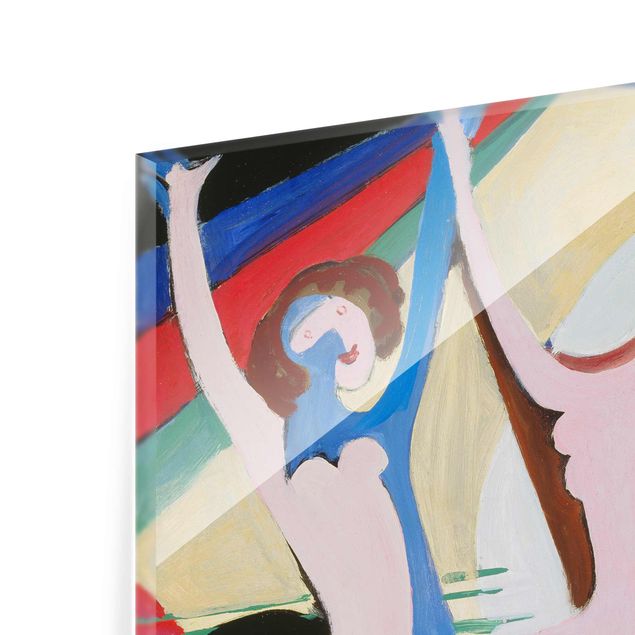Glasbild - Kunstdruck Ernst Ludwig Kirchner - Farbentanz - Quadrat 1:1
