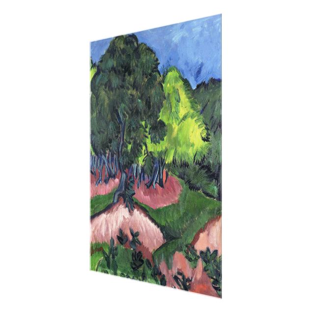 Bilder auf Glas Ernst Ludwig Kirchner - Landschaft mit Kastanienbaum