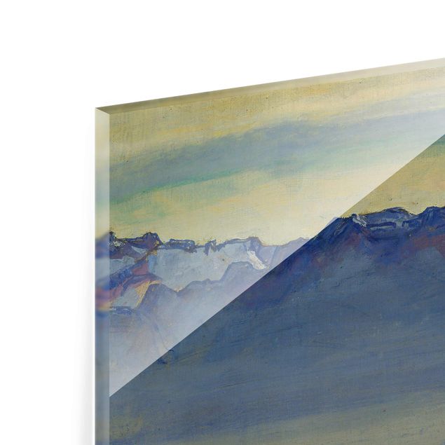 Glasbild - Kunstdruck Ferdinand Hodler - Genfer See mit Savoyer Alpen - Hoch 3:4