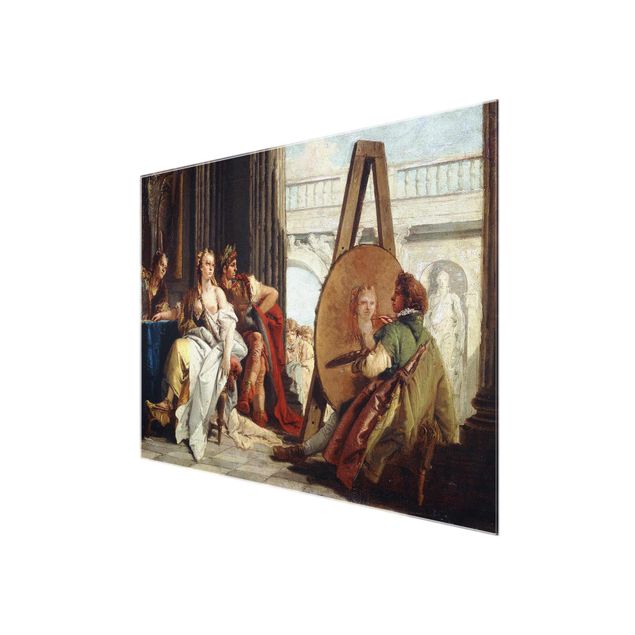 Glasbild - Kunstdruck Giovanni Battista Tiepolo - Alexander der Große und Kampaspe bei Apelles - Quer 4:3