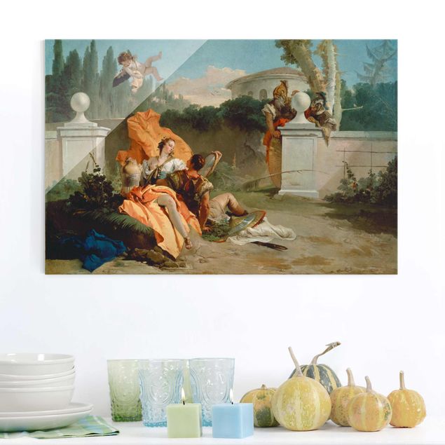 Glas Wandbilder XXL Giovanni Battista Tiepolo - Rinaldo und Armida