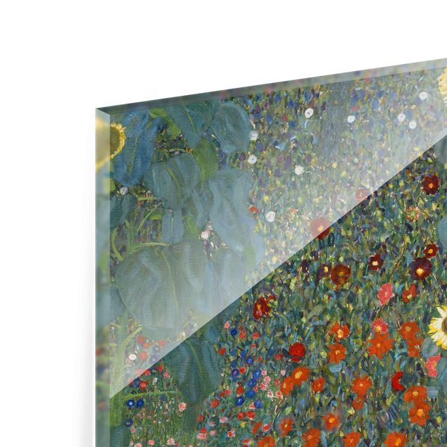 Bilder auf Glas Gustav Klimt - Garten Sonnenblumen