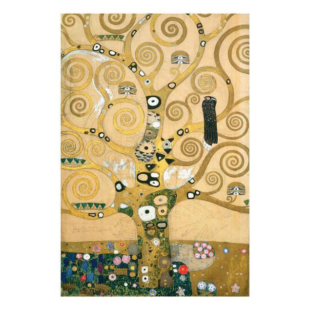 Glasbild - Kunstdruck Gustav Klimt - Der Lebensbaum - Jugendstil Hoch 2:3