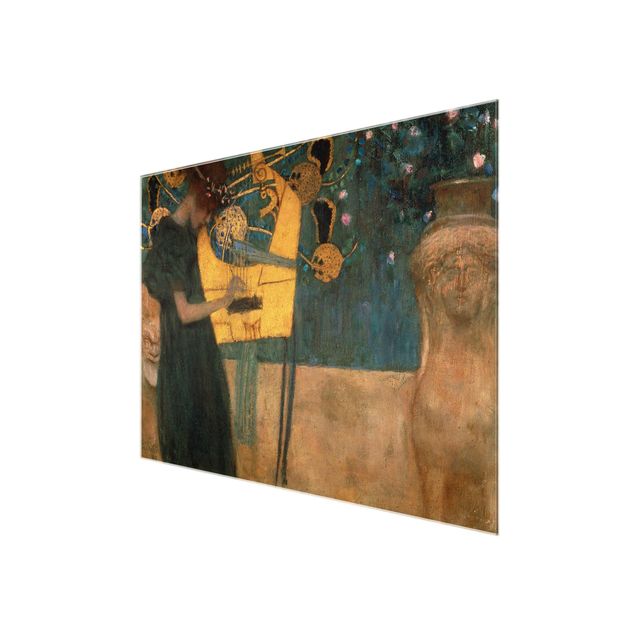 Glas Wandbilder Gustav Klimt - Die Musik