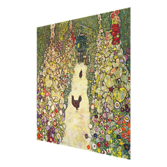 schöne Bilder Gustav Klimt - Gartenweg mit Hühnern