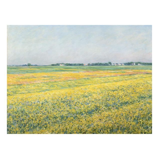 Glasbild - Kunstdruck Gustave Caillebotte - Die Ebene um Gennevilliers, Gelbe Felder - Quer 4:3